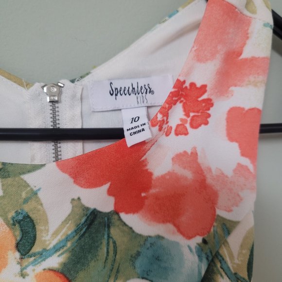 Speechless Kids Floral Fit and Flare Cutout back Mini dress Size 10 - Picture 2 of 3